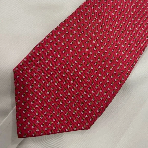 Salvatore Ferragamo Red and Blue Patterned Tie - Picture 3 of 4